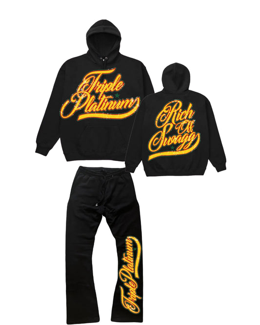 Black & Gold Rich Off Swag sweatsuit